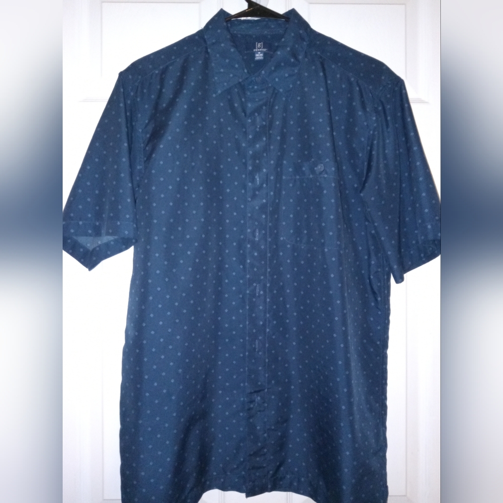 Men's M navy blue, short sleeved button-down